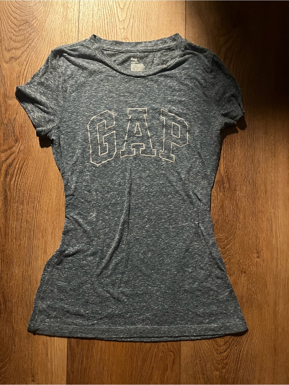 GAP Women's Heathered Navy Logo Short Sleeve Tee